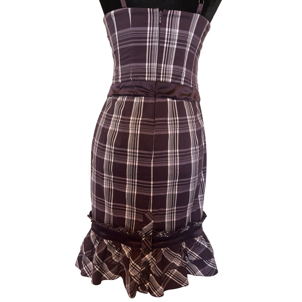 Bebe Purple Plaid Dress Size 8 - Picture 4 of 11